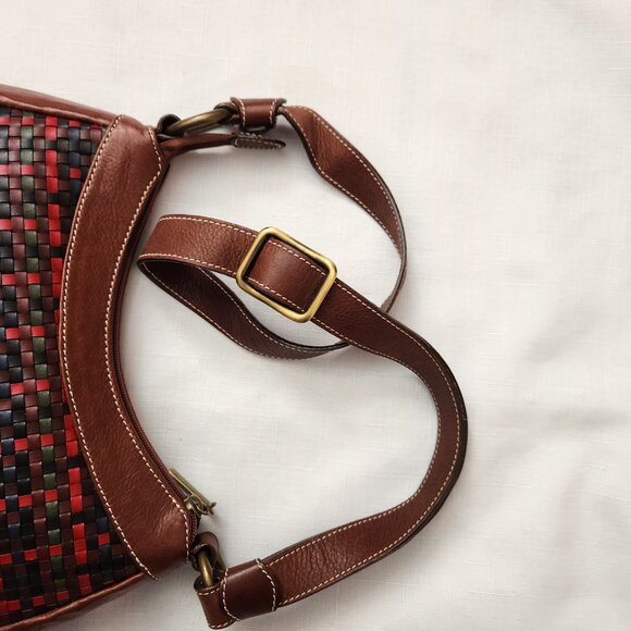 Vera Pelle Avorio Italy Leather Brown/ Multicolor Lady Crossbody/ Shoulder Purse - Picture 16 of 16